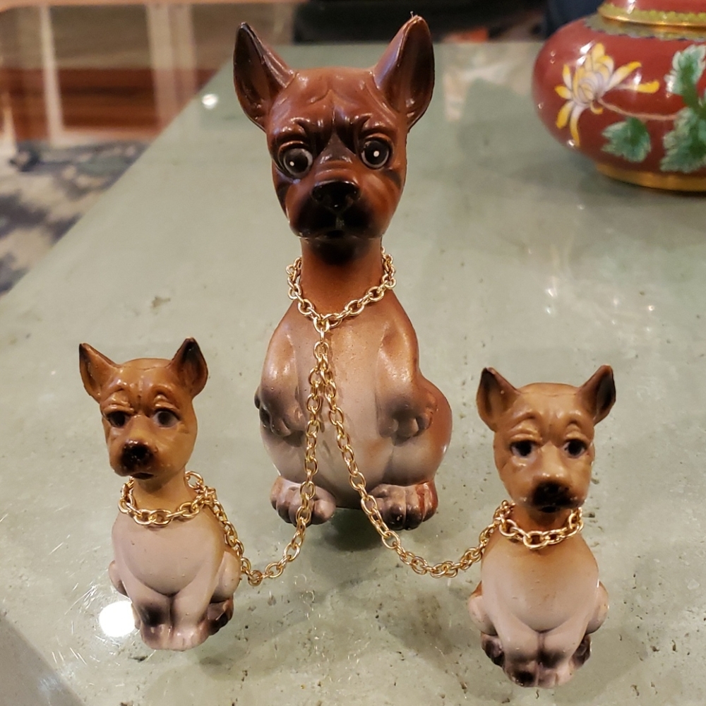 Vintage plastic bulldogs